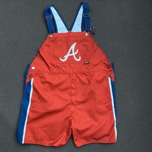 FOCO MLB Atlanta Braves Team Bib Shortalls Red Navy NWT Men's Size 2XL